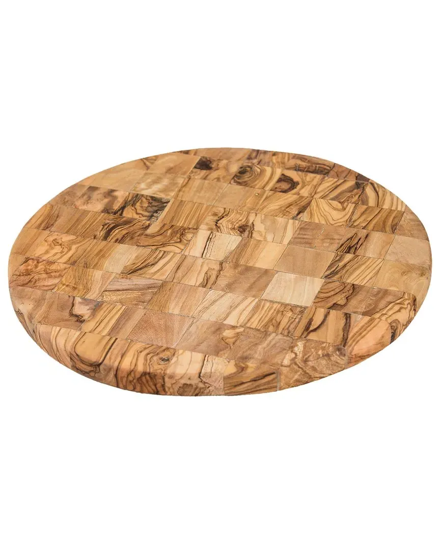 International Round Mosaic Board - Brown, Olive Wood