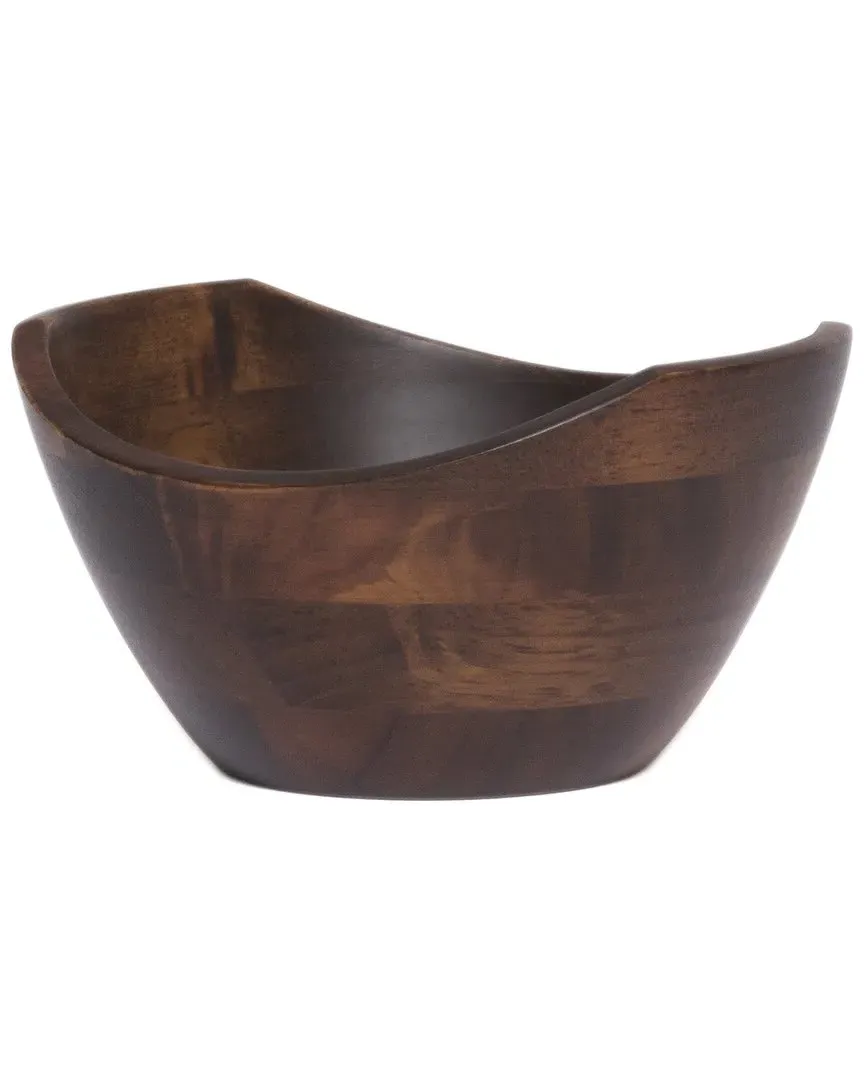 International Set of 4 Small Wavy Rim Bowls - Brown, Beechwood