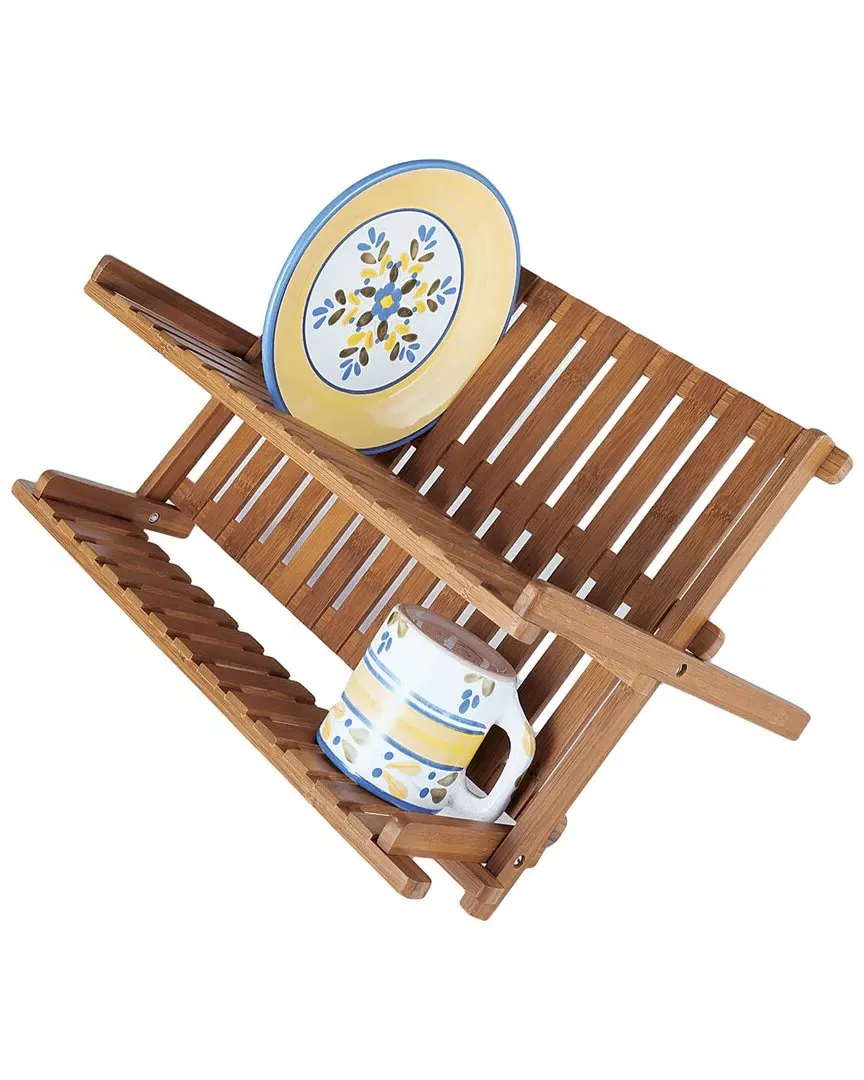 Lipper International Bamboo Folding Dish Rack - Brown image