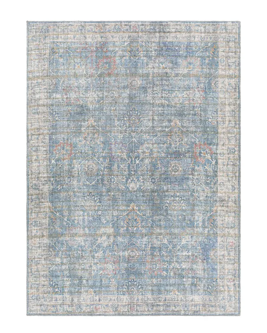Surya Cobb Machine-Washable Rug - Blue image