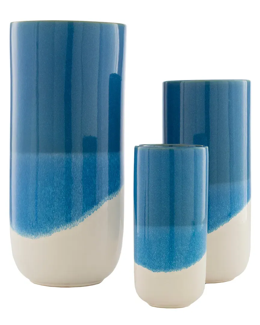 Surya Geo Decor Vases Set - Cream, Ceramic image