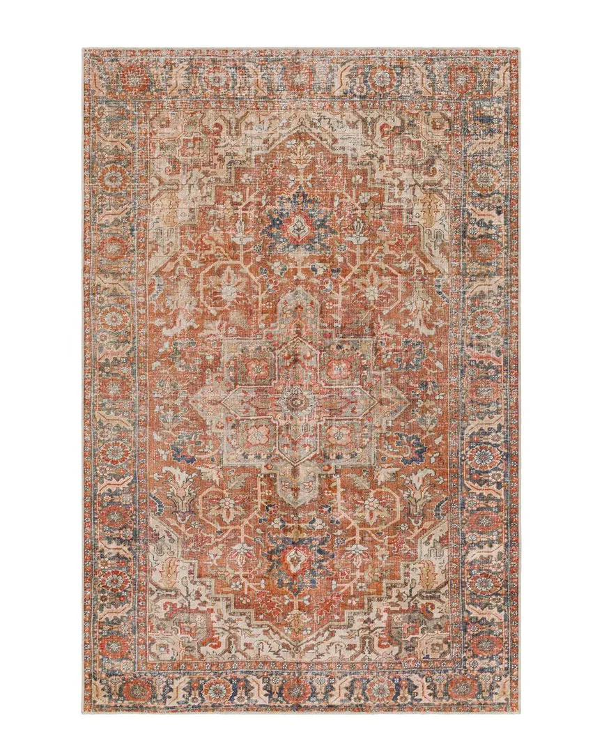 Surya Lavable Machine-Washable Rug - Orange, Polyester image