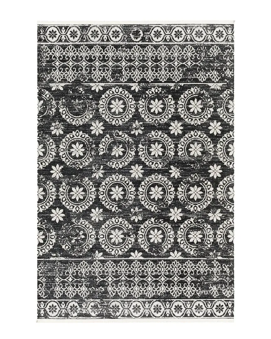 Surya Lavadora Machine-Washable Rug - Black, Polyester image