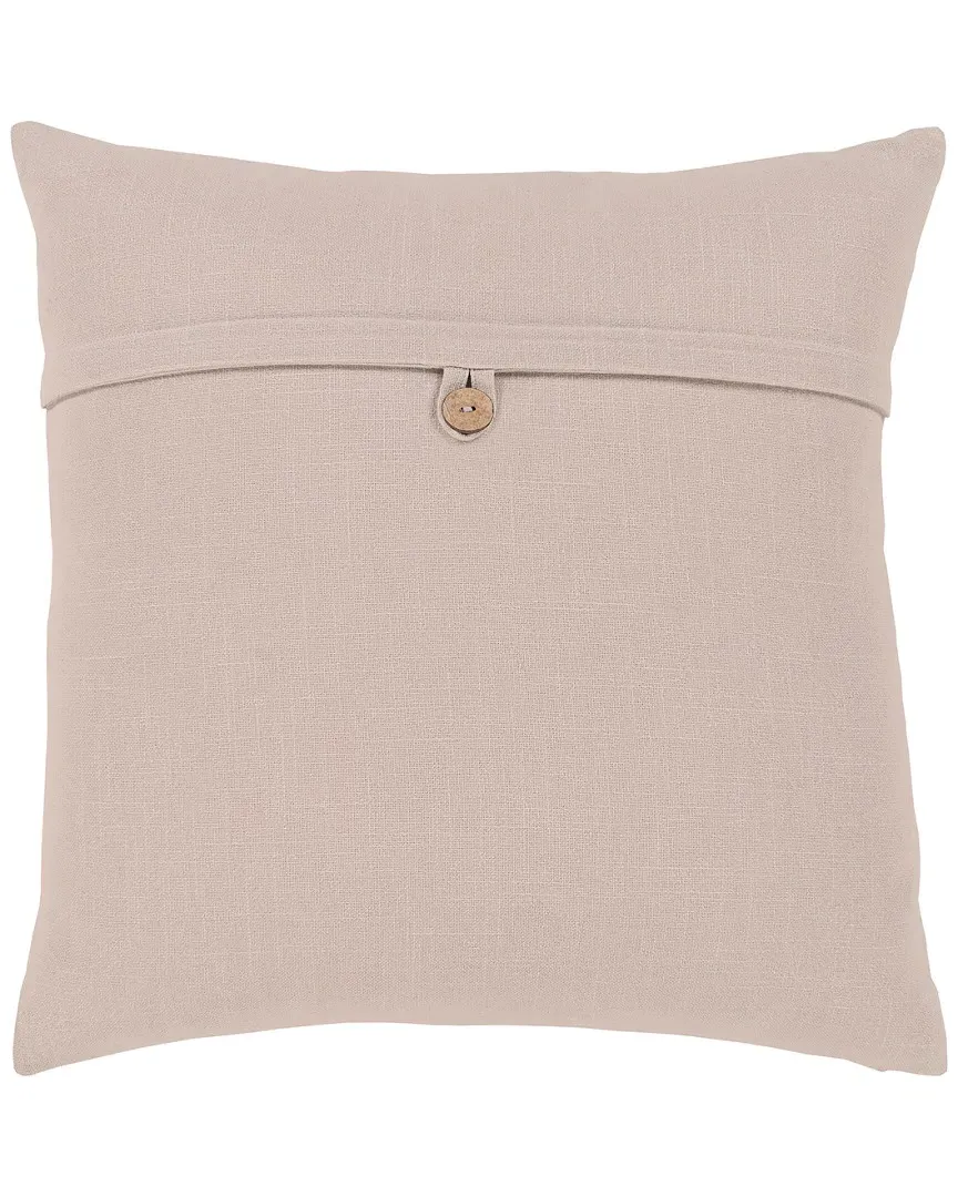 Surya Penelope Throw Pillow - Taupe, Cotton