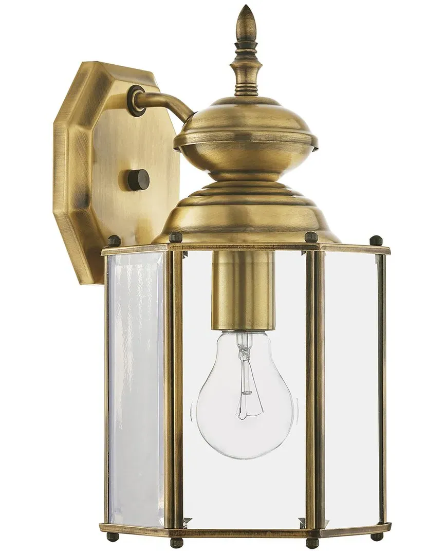 1-Light Outdoor Wall Lantern - Antique Brass image
