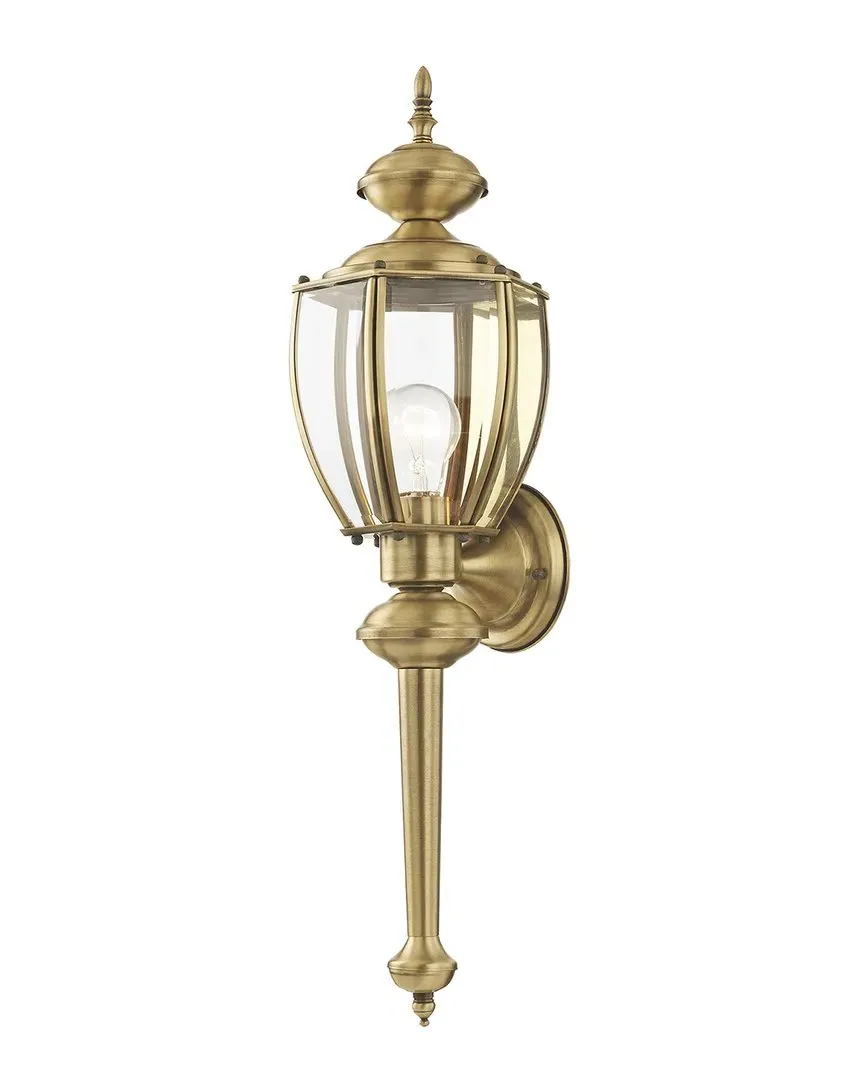1-Light Outdoor Wall Lantern - Antique Brass image