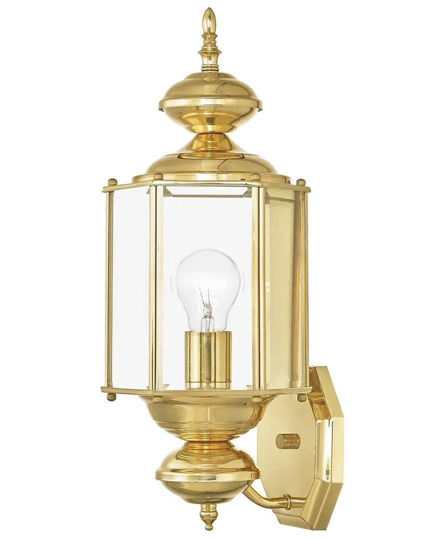 1-Light Outdoor Wall Lantern - Gold, Brass image