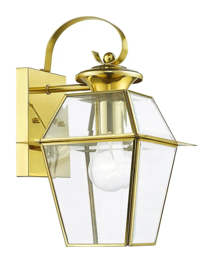 1-Light Outdoor Wall Lantern - Polished Brass image