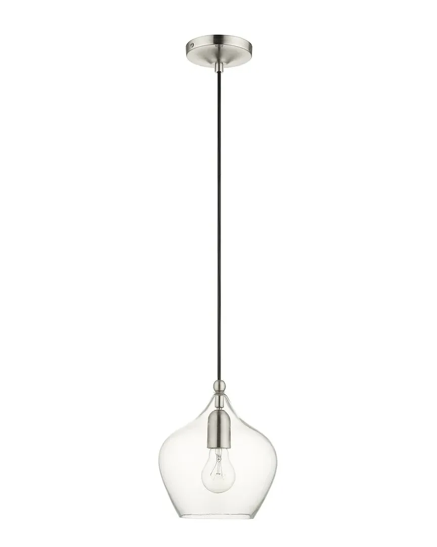 1-Light Pendant Light - Brushed Nickel, Glass image