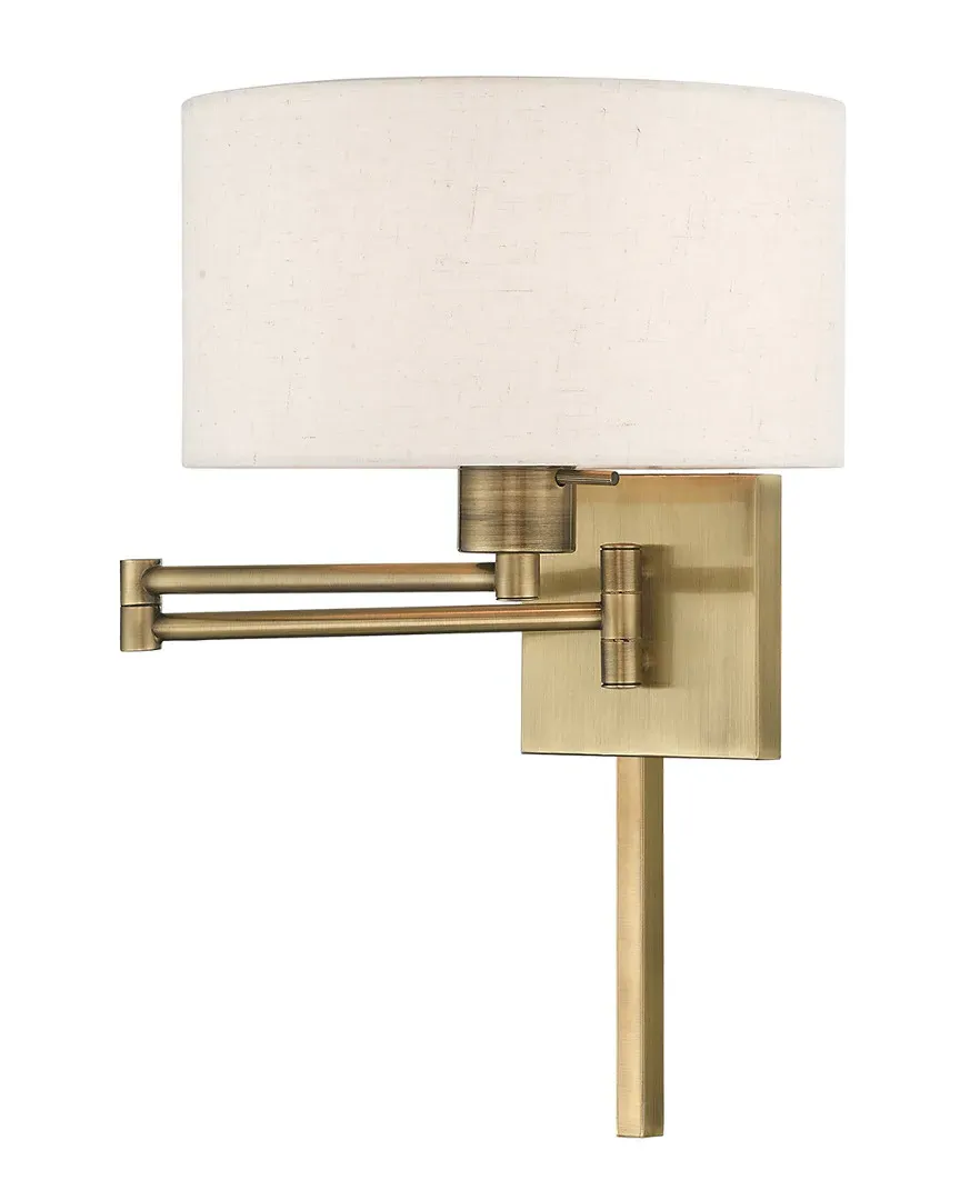 1 Light Swing Arm Wall Lamp - Antique Brass, Steel