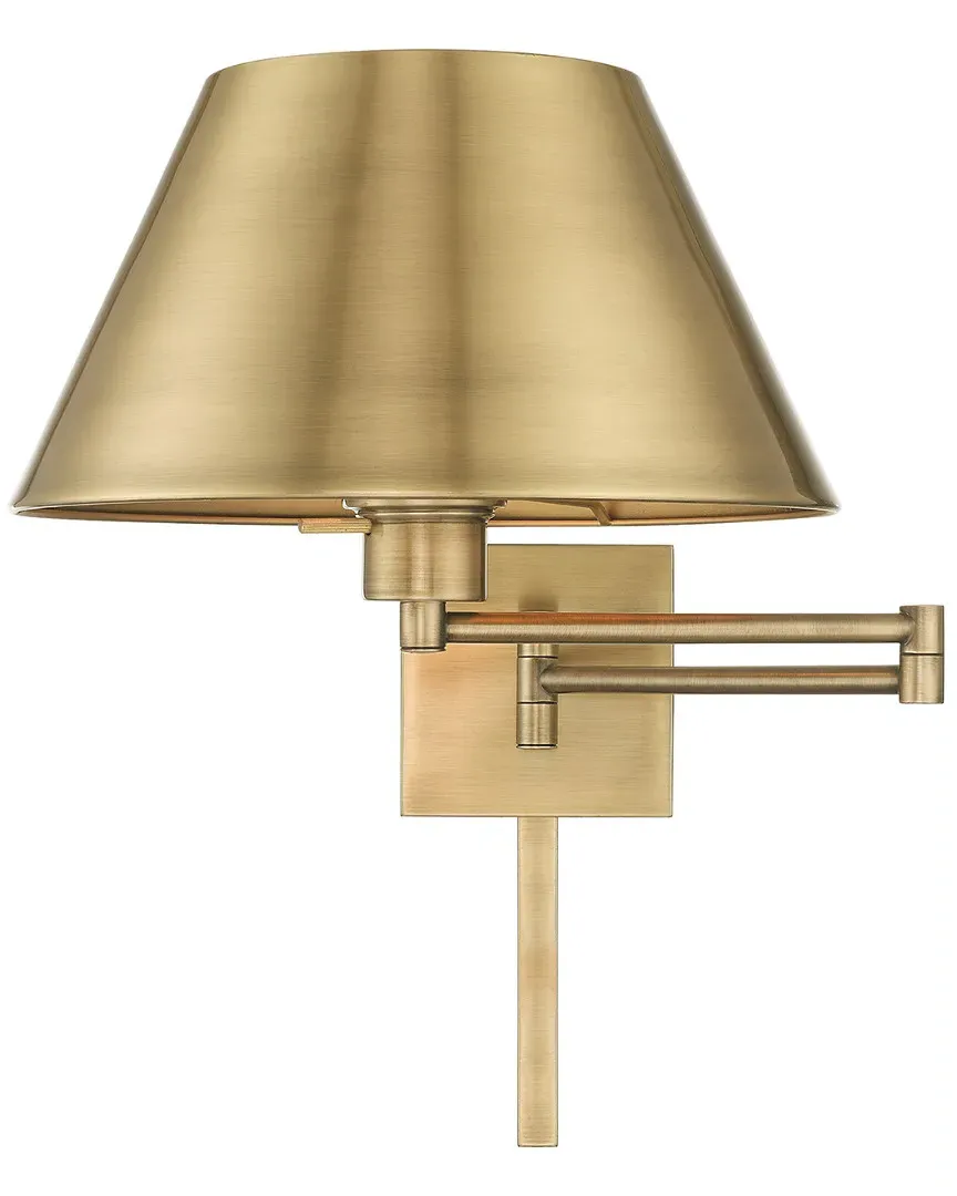 1 Light Swing Arm Wall Lamp - Antique Brass, Steel