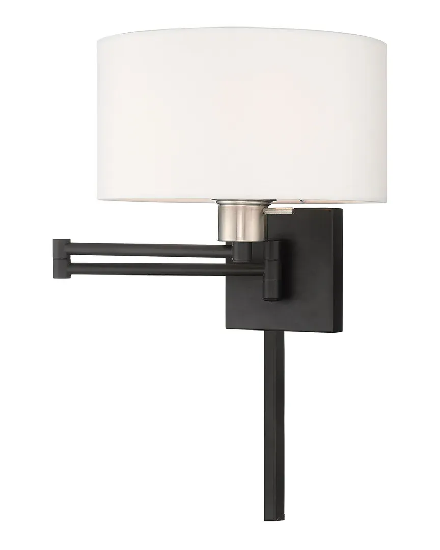 1 Light Swing Arm Wall Lamp - Black, Steel image