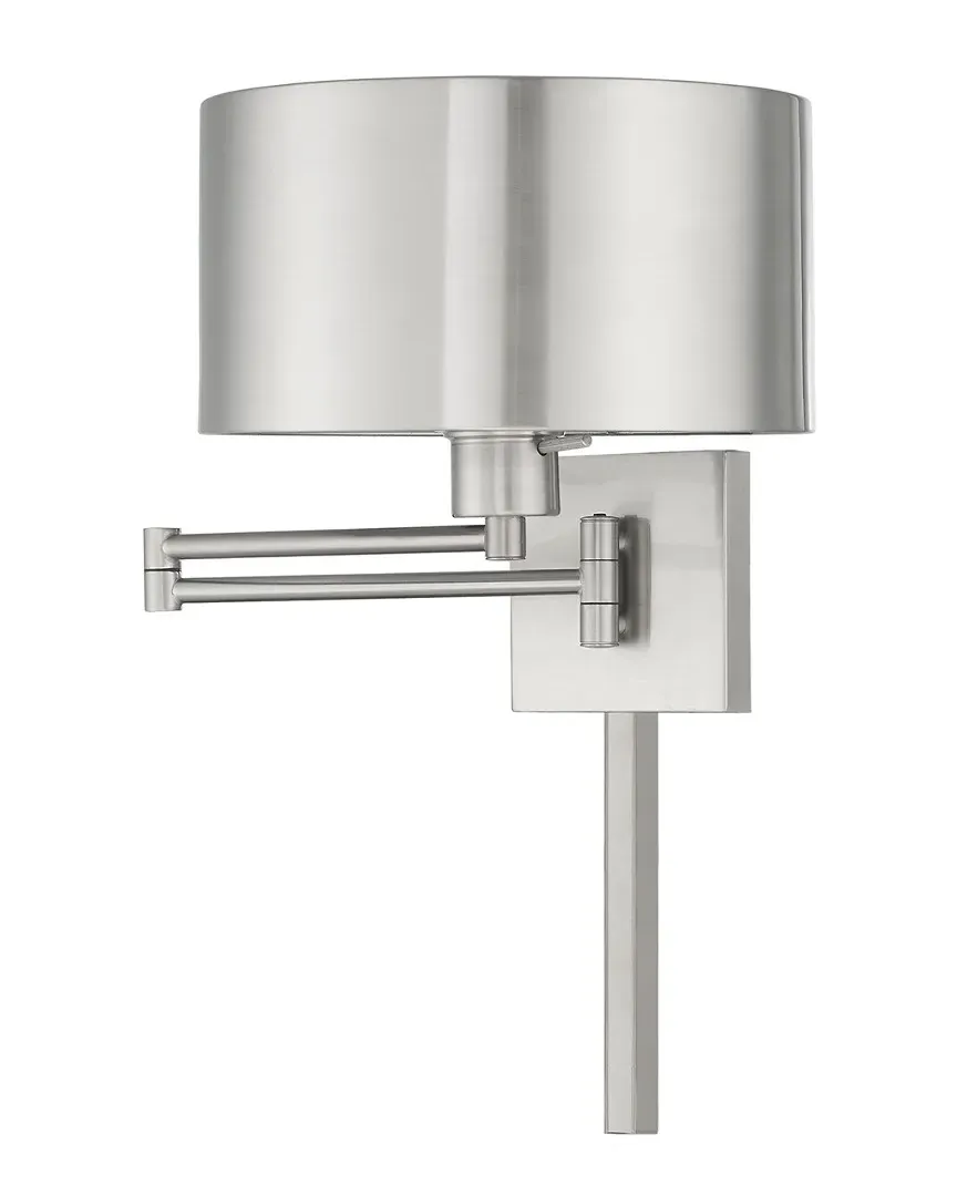 1 Light Swing Arm Wall Lamp - Brushed Nickel, Steel