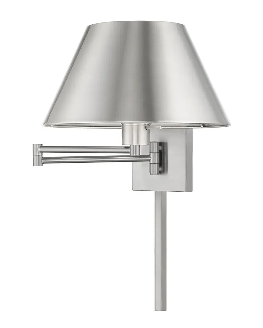 1 Light Swing Arm Wall Lamp - Brushed Nickel, Steel