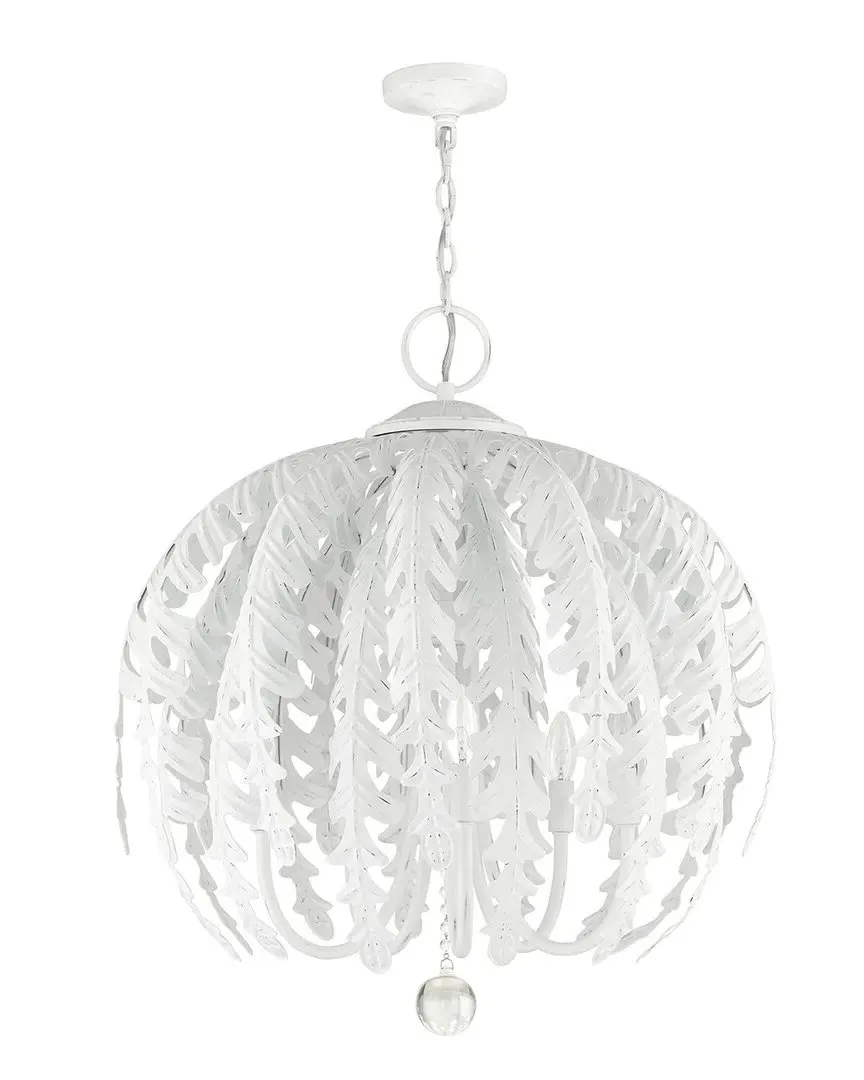 Acanthus 5 Light Chandelier - White, Steel image