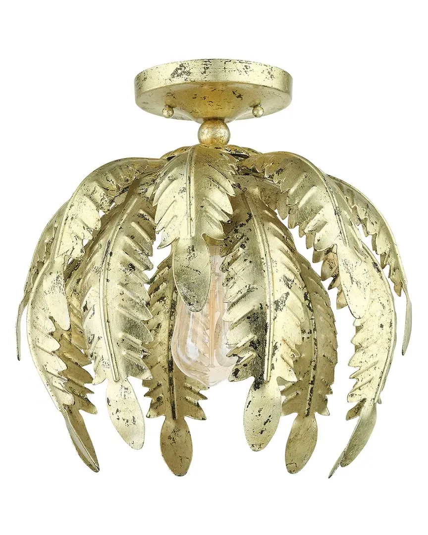 Acanthus Semi-Flush Ceiling Light - Winter Gold, Steel image