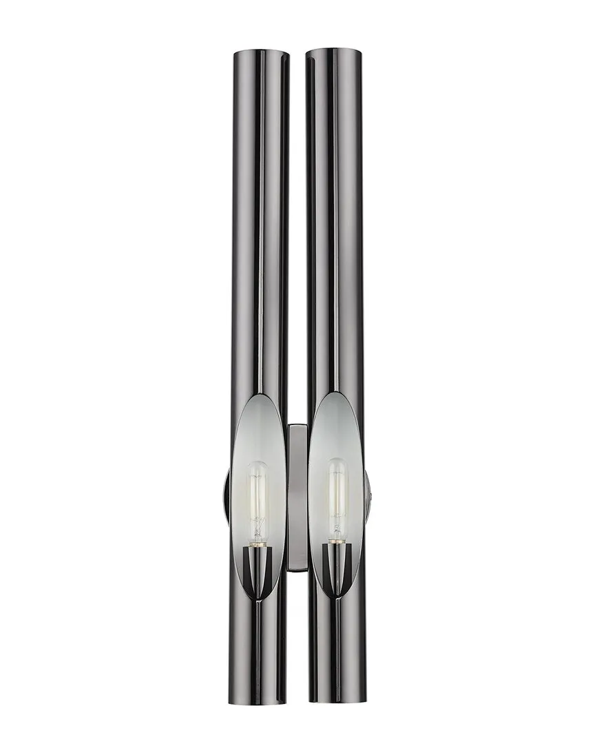 Acra 2-Light Wall Sconce - Black Chrome, Steel