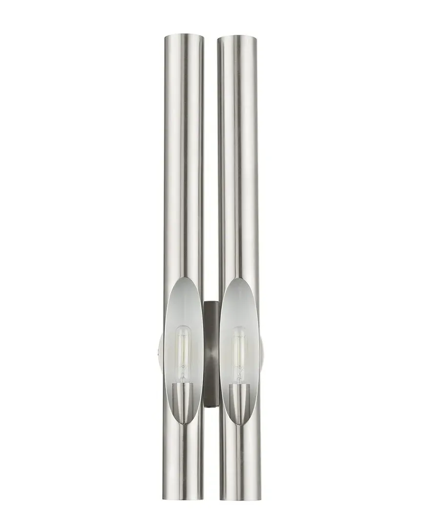 Acra 2 Light Wall Sconce - Brushed Nickel, Steel image