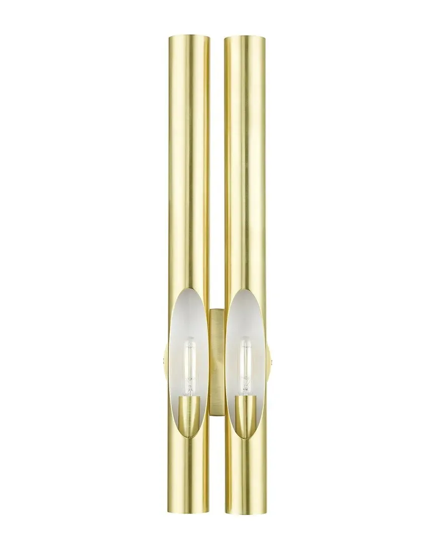 Acra 2 Light Wall Sconce - Satin Brass, Steel