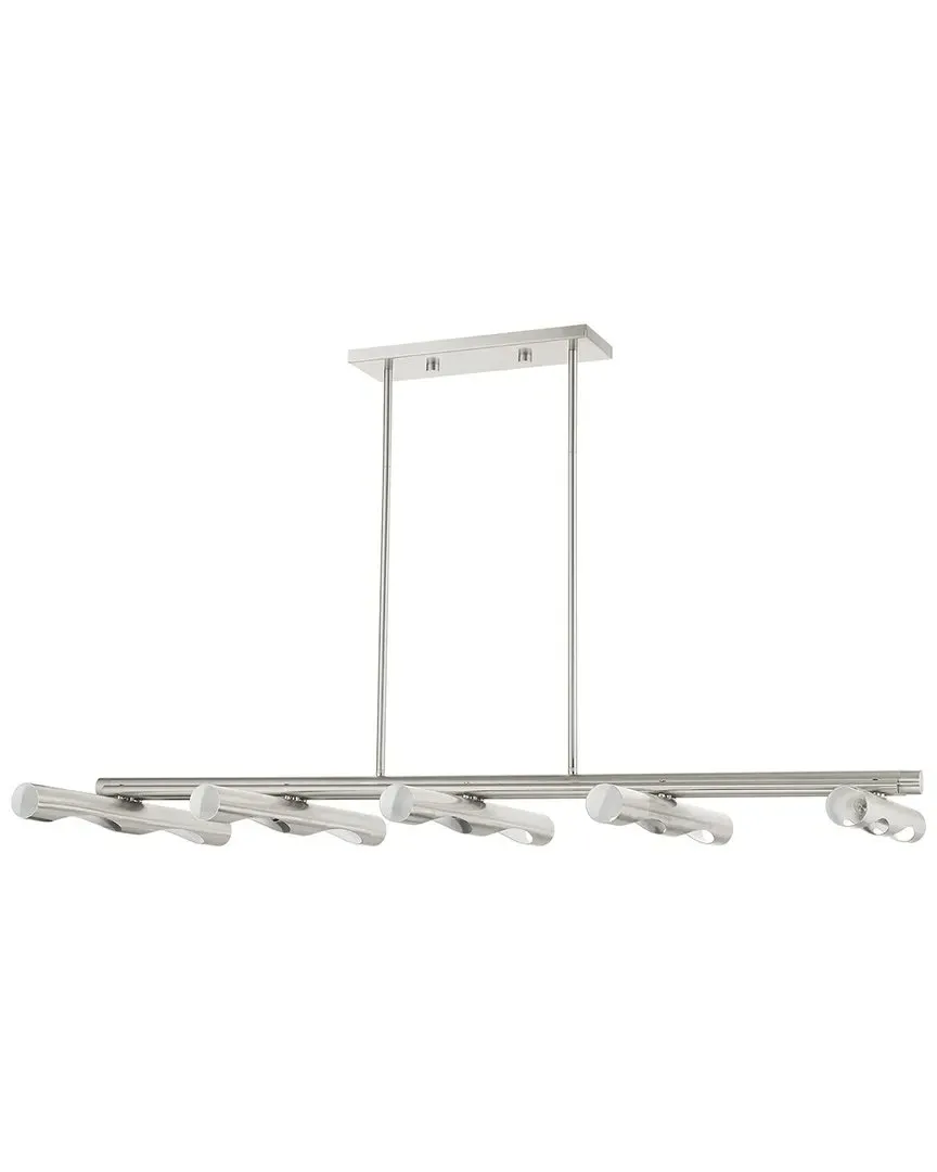 Acra Linear 10 Light Chandelier - Brushed Nickel, Steel
