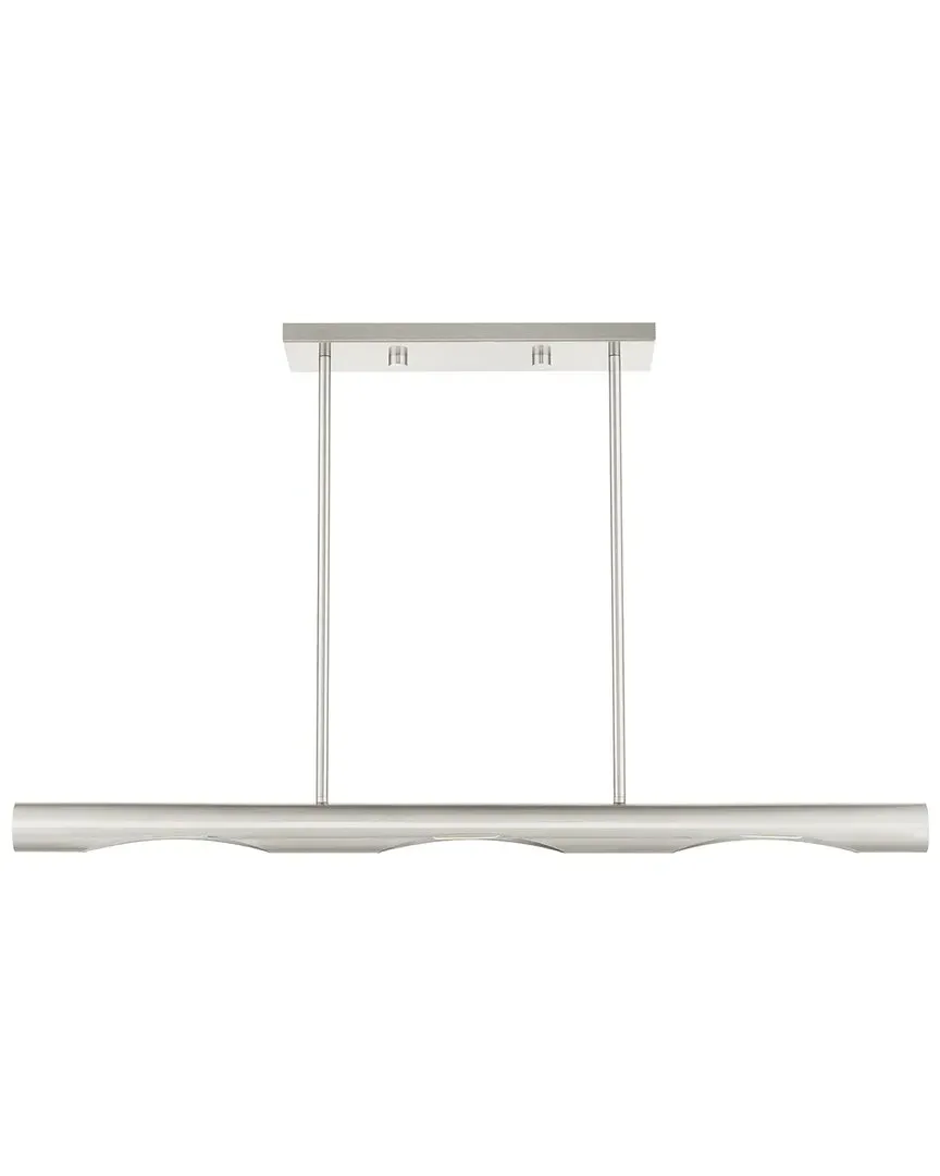 Acra Linear 3 Light Chandelier - Brushed Nickel, Steel