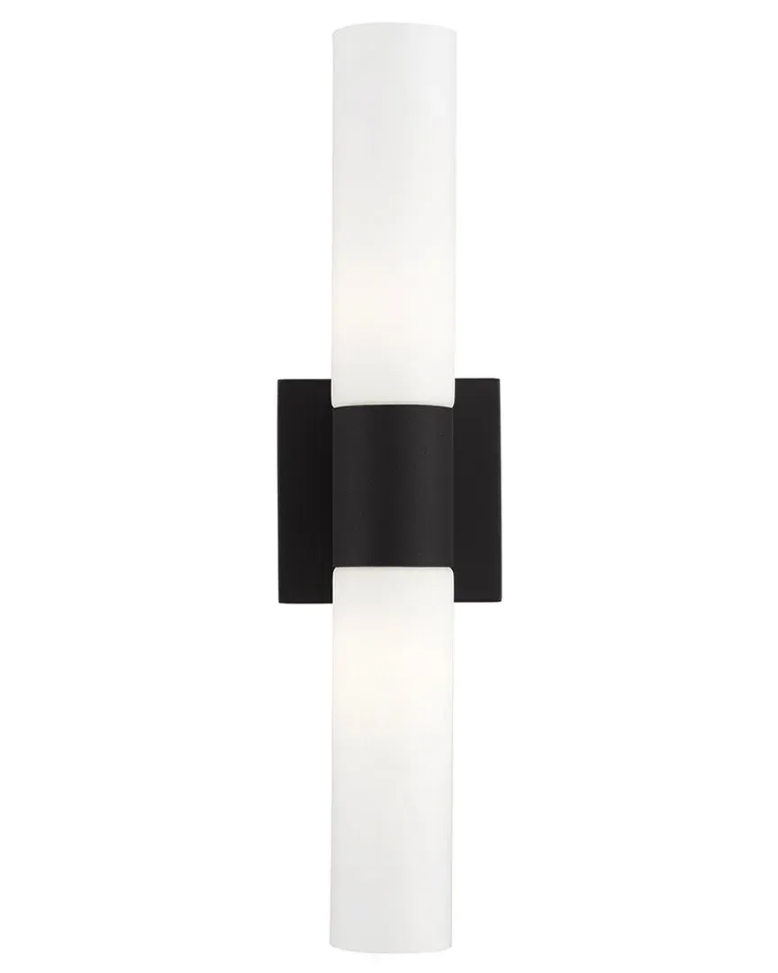 Aero 2-Light Ada Vanity Sconce - Textured Black, Steel