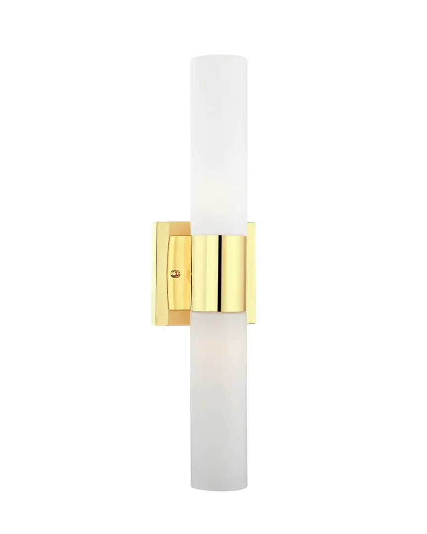 Aero 2-Light Bath Vanity - Polished Brass, Steel