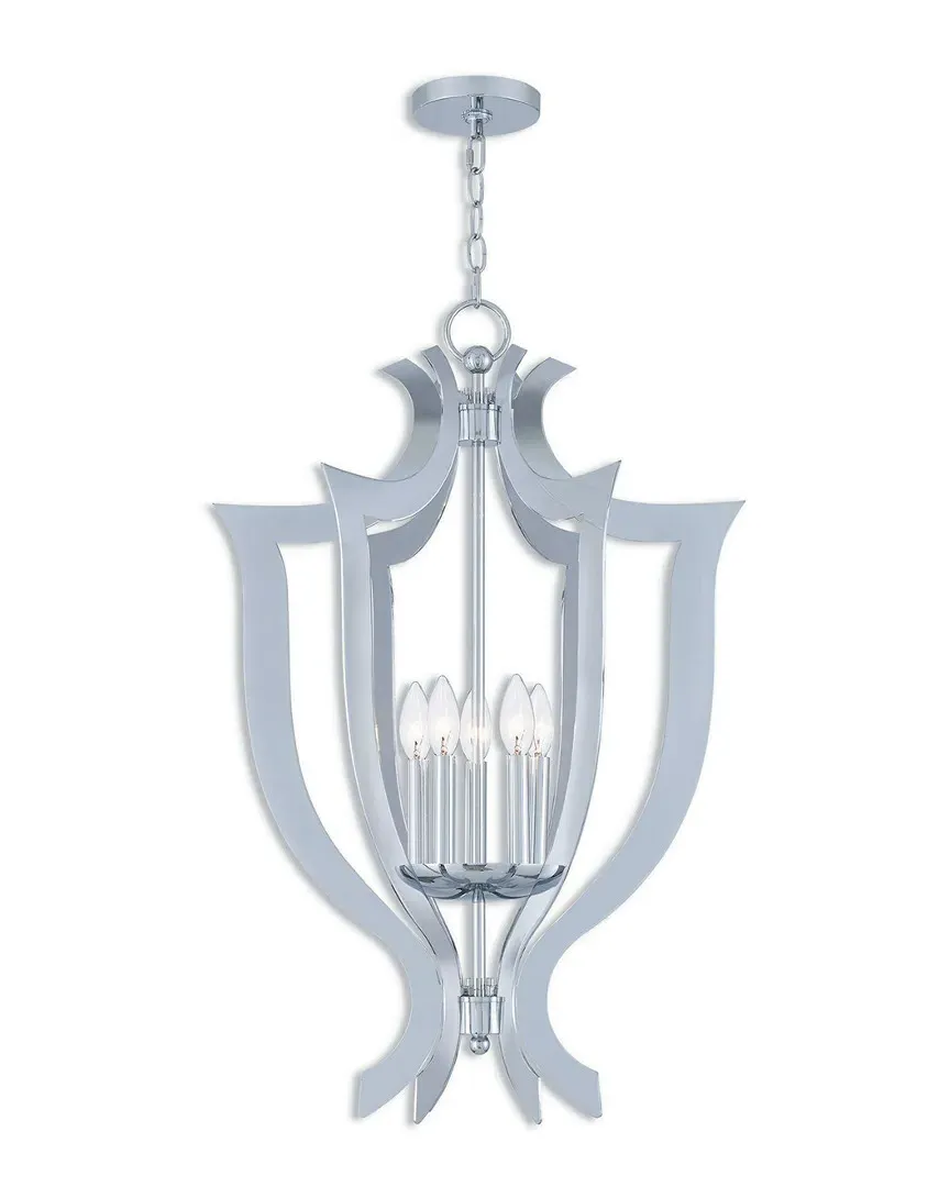 Aldrich 5-Light Lantern Chandelier - Polished Chrome, Steel