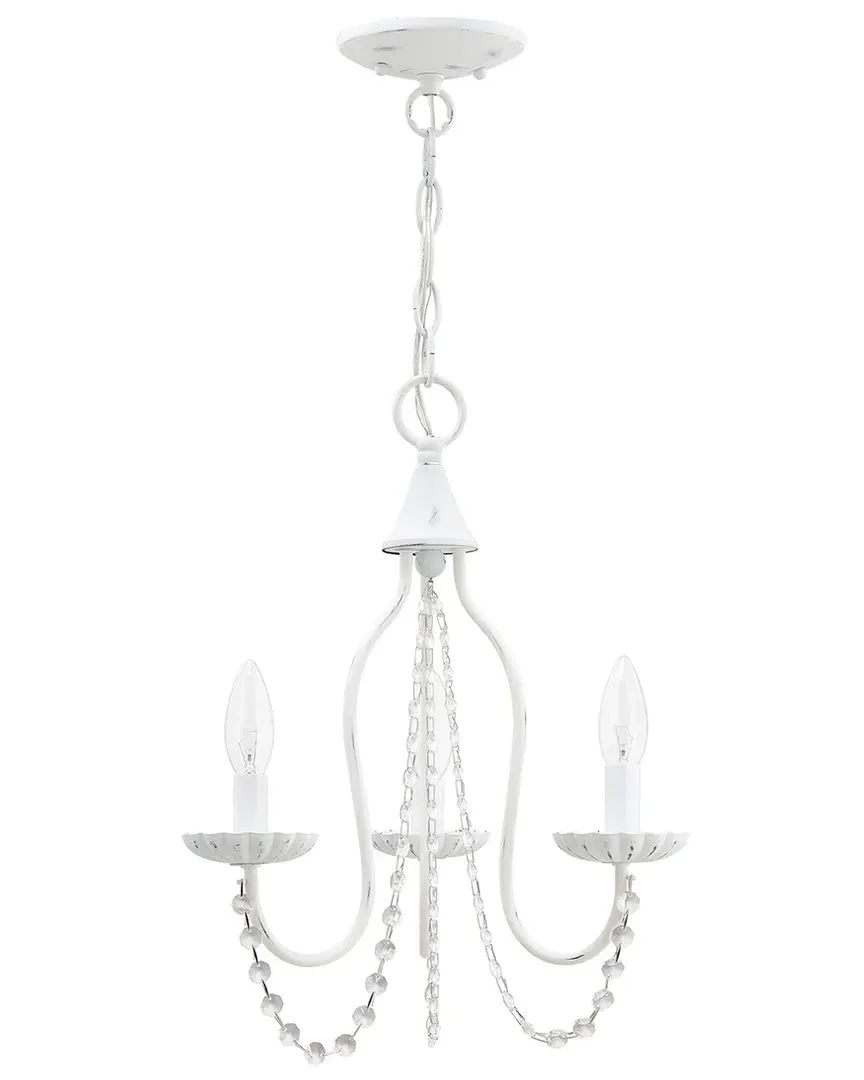 Alessia 3-Light Mini Chandelier - Antique White, Steel image