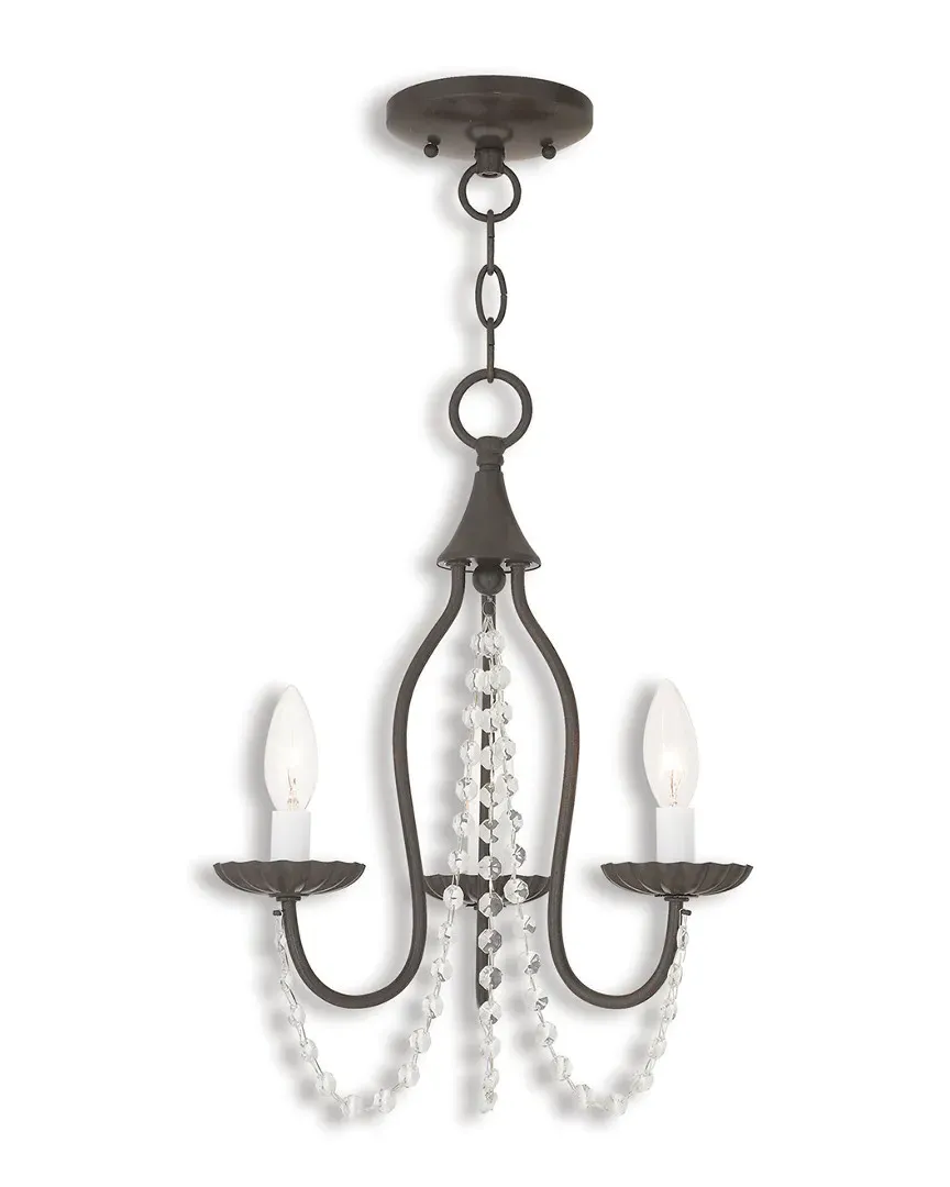 Alessia 3-Light Mini Chandelier with Crystal - English Bronze, Steel