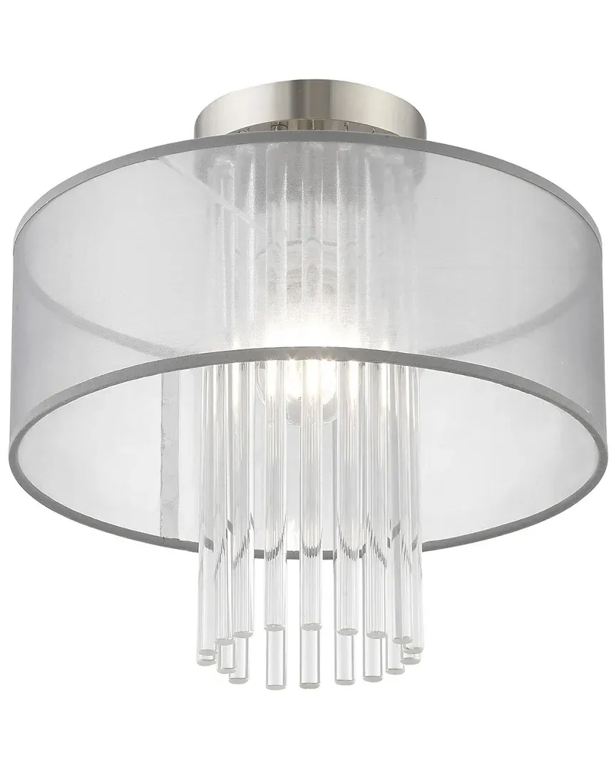 Alexis 1 Light Ceiling Mount - Brushed Nickel, Steel
