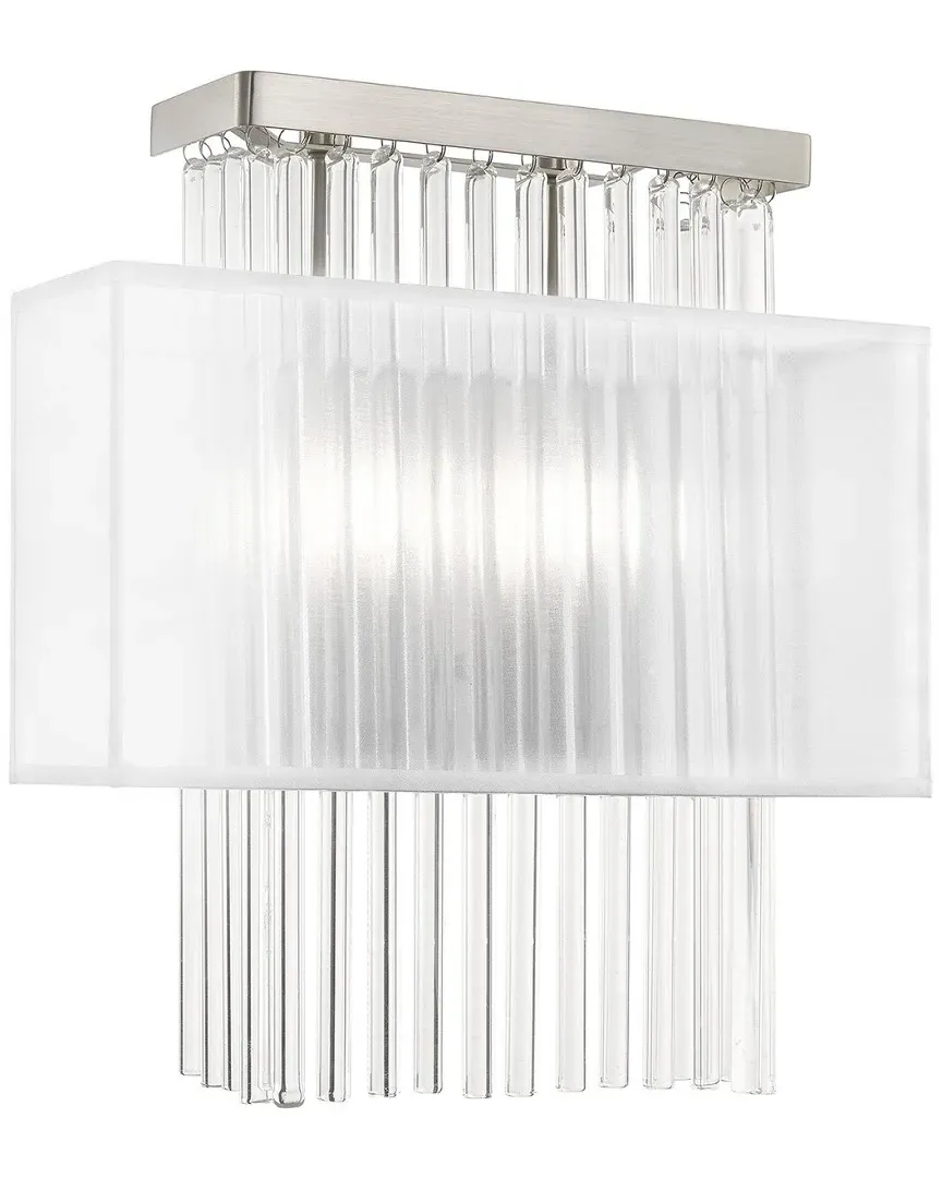 Alexis 2 Light ADA Wall Sconce - Brushed Nickel, Steel