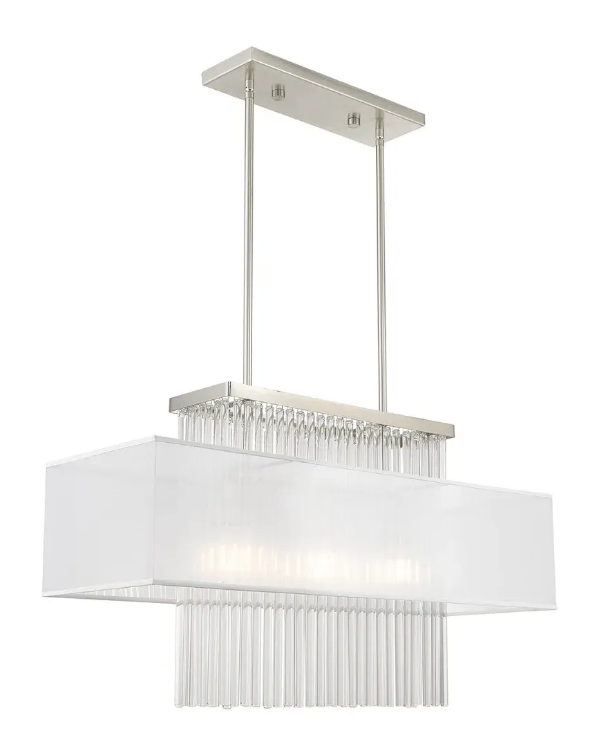 Alexis 3 Light Linear Chandelier - Brushed Nickel, Steel