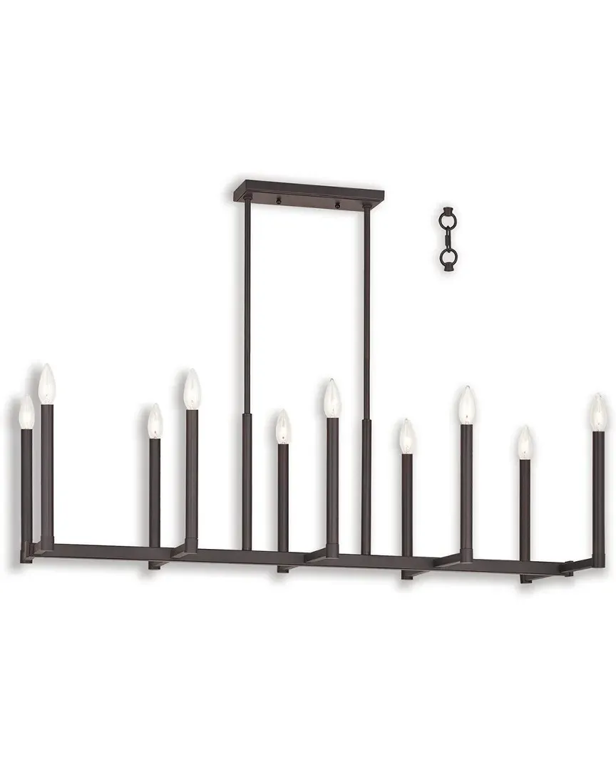 Alpine 10-Light Linear Chandelier - Bronze image