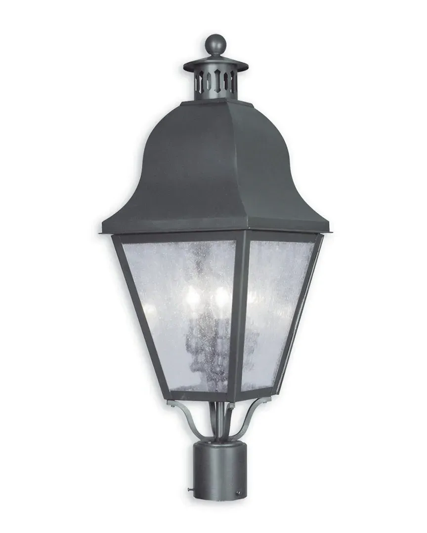 Amwell 3-Light Outdoor Post Lantern - Bronze, Brass