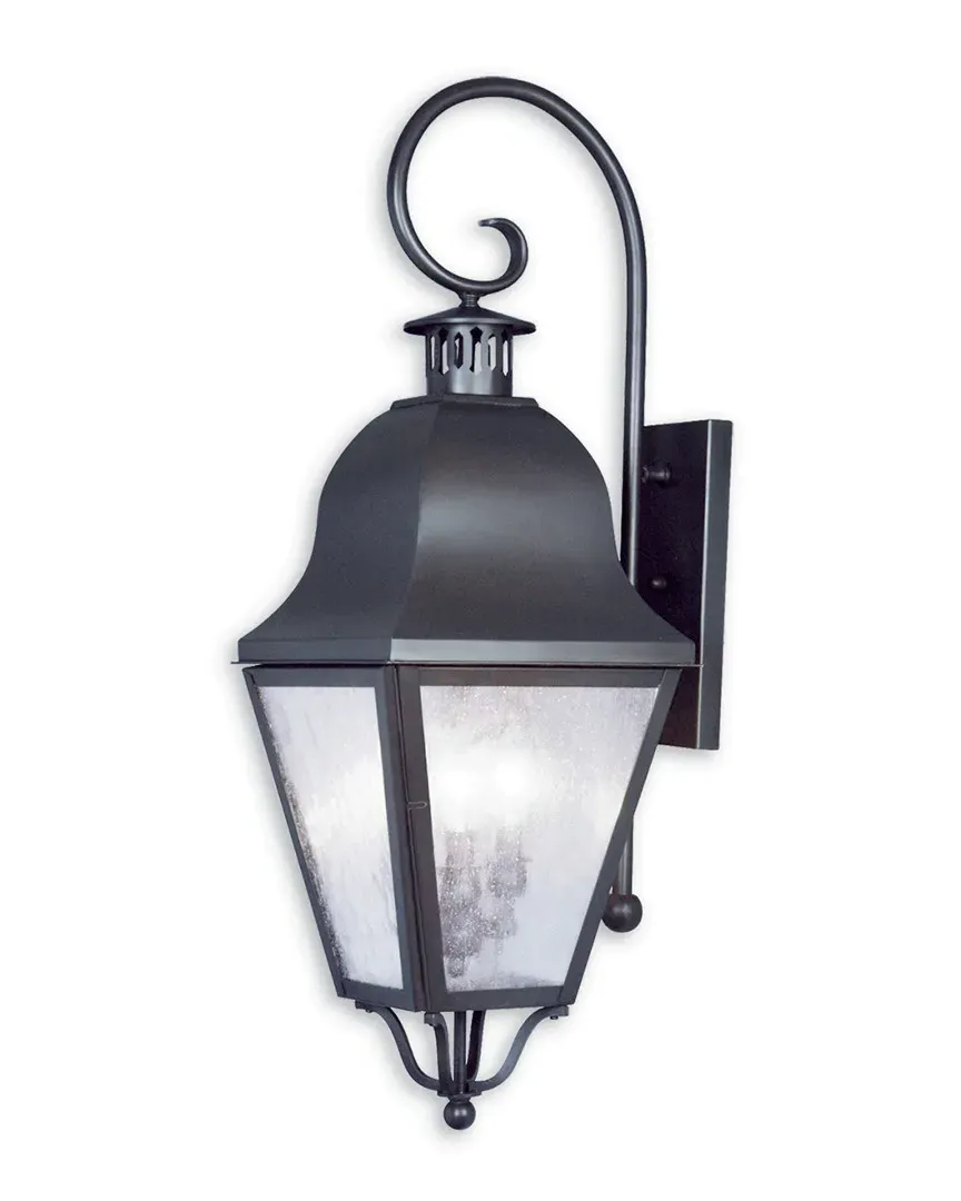 Amwell 3-Light Outdoor Wall Lantern - Bronze, Brass