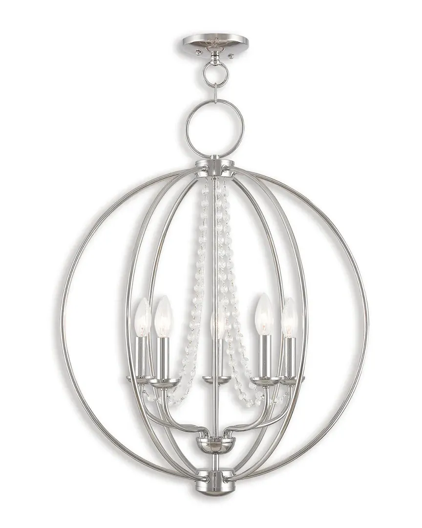 Arabella 5-Light Orb Chandelier - Polished Chrome, Steel