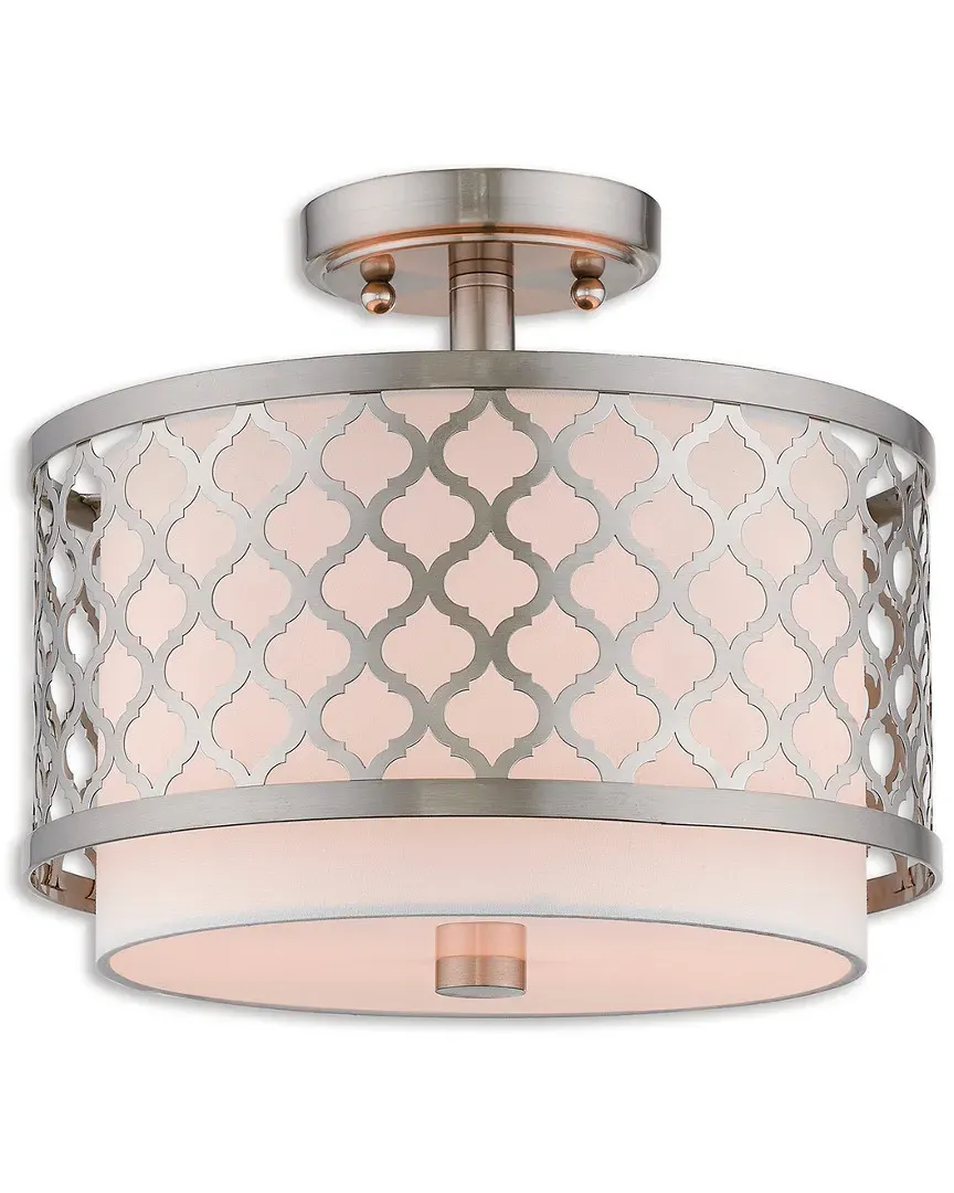 Arabesque 2 Light Ceiling Mount - Brushed Nickel, Steel