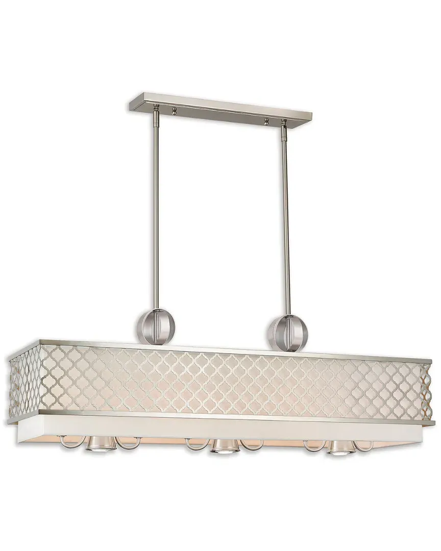 Arabesque 6 Light Linear Chandelier - Brushed Nickel, Steel