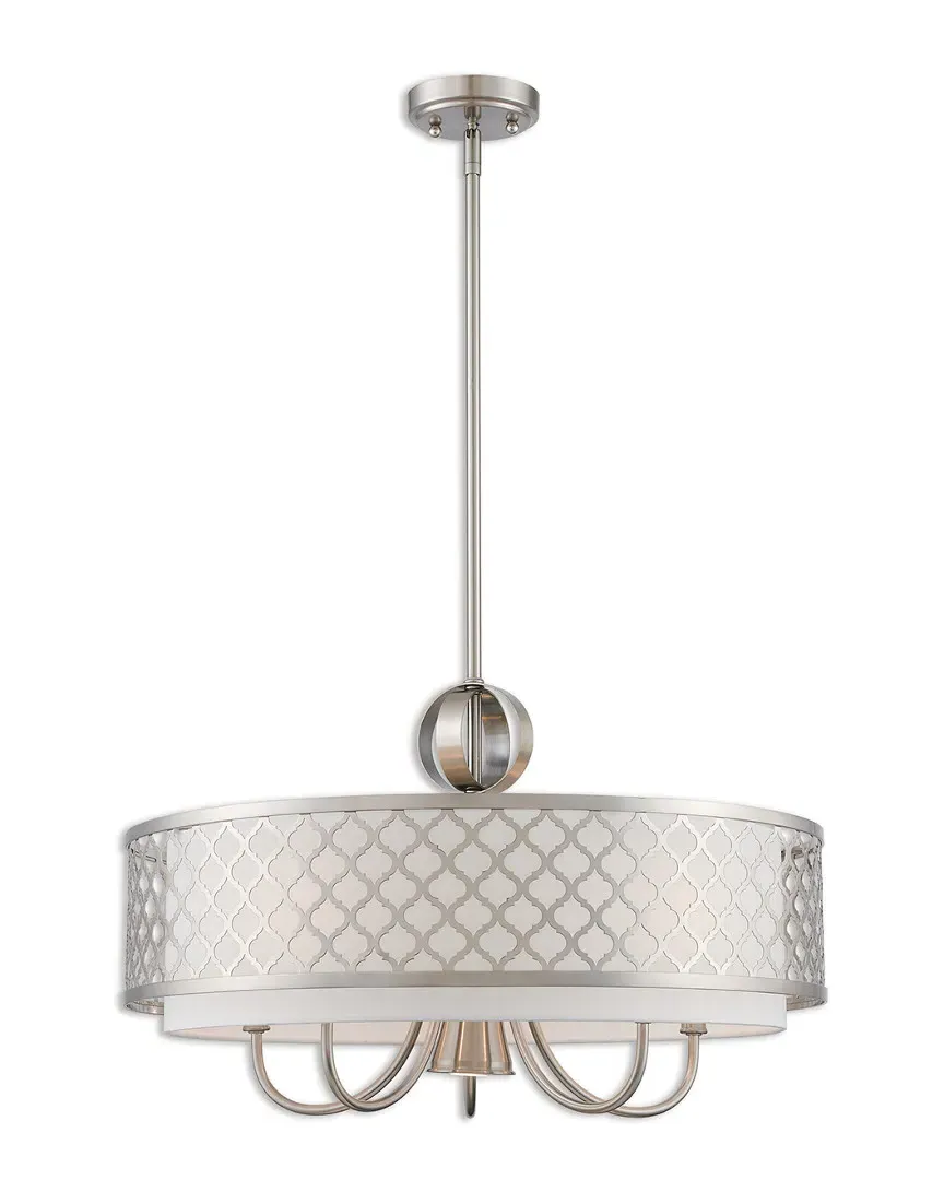 Arabesque 6 Light Pendant Chandelier - Brushed Nickel, Steel