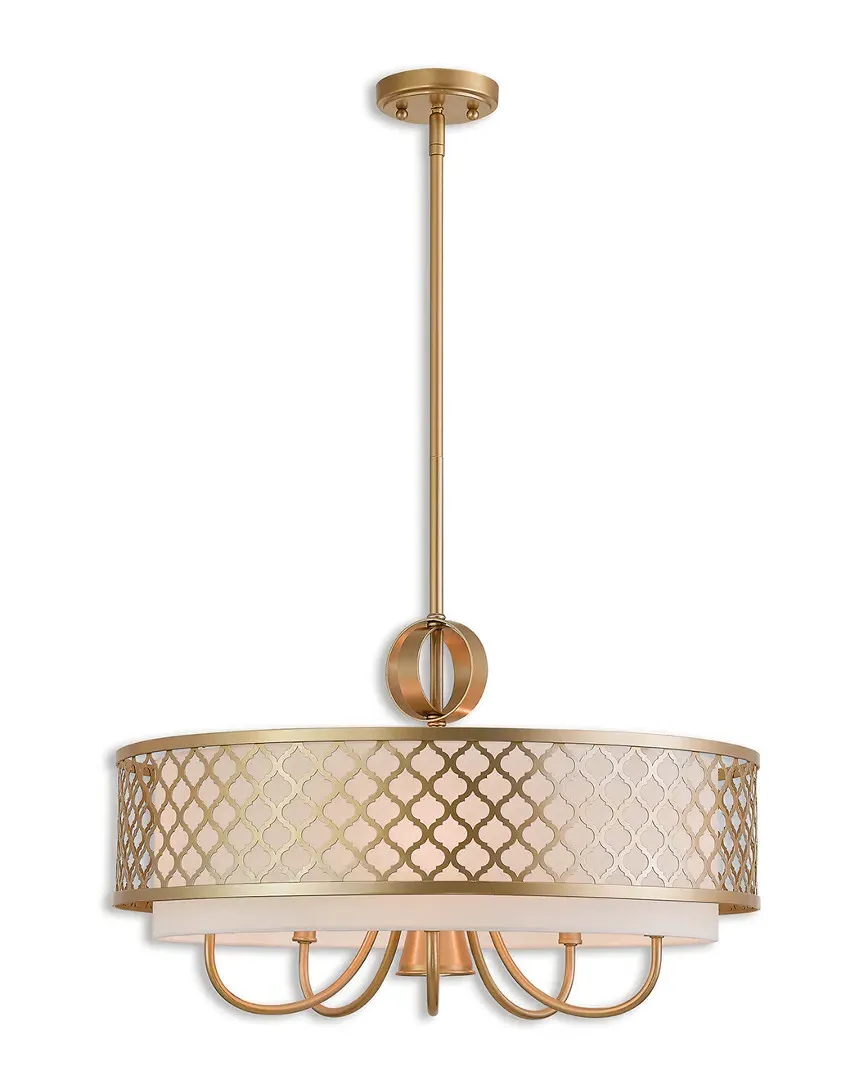 Arabesque 6 Light Pendant Chandelier - Soft Gold, Steel