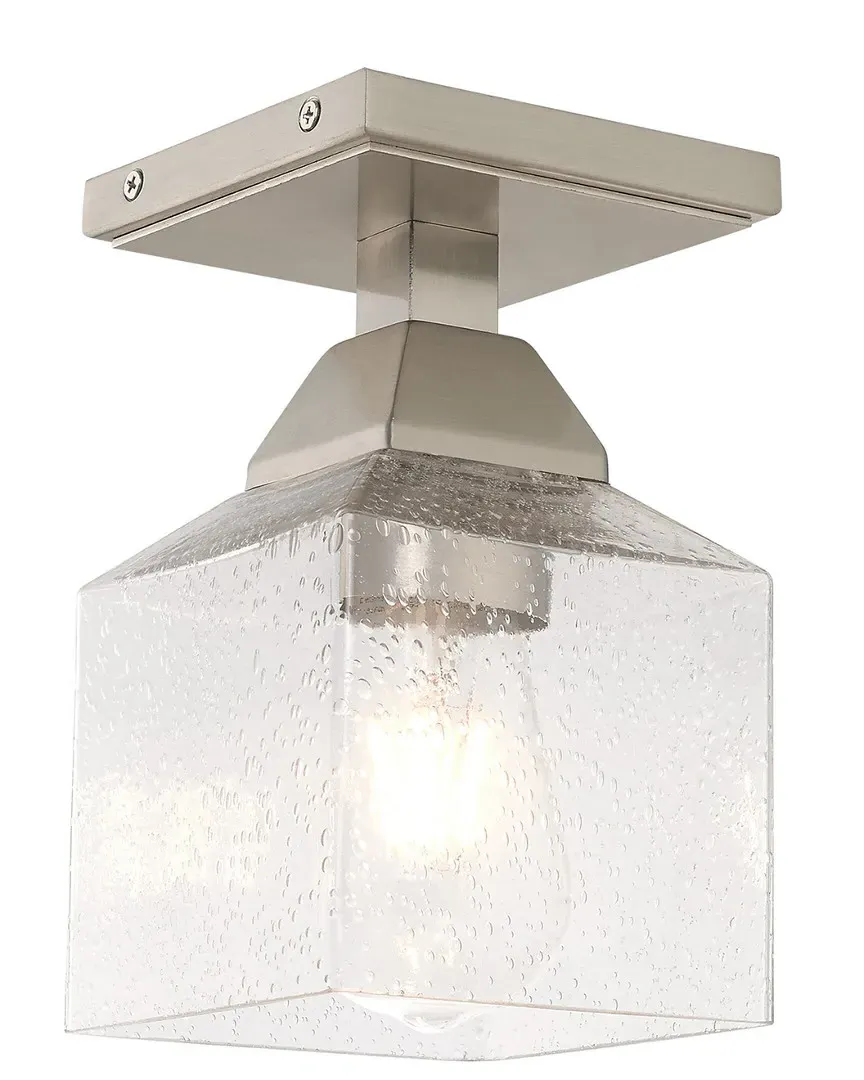 Aragon 1 Light Ceiling Mount - Brushed Nickel, Steel