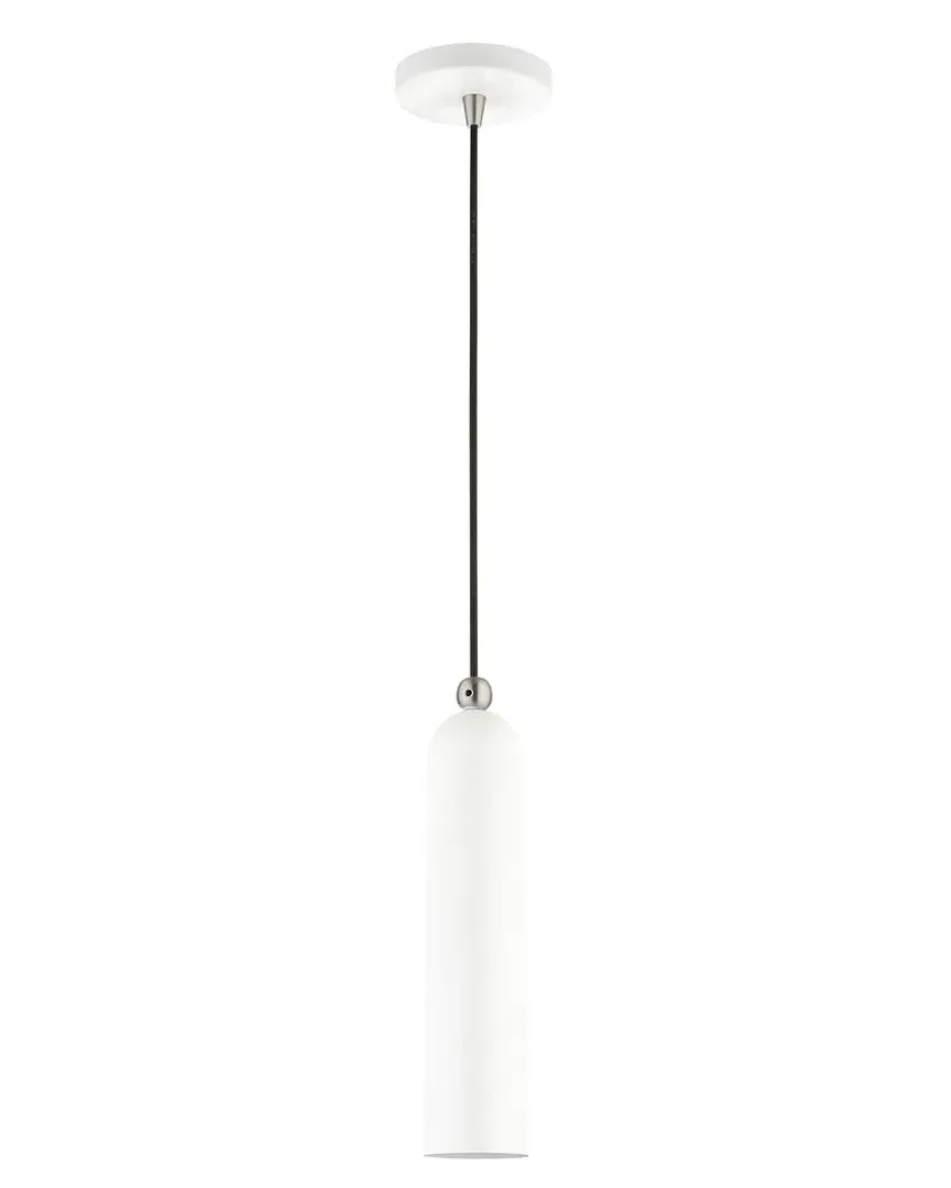 Ardmore Single Light Pendant - White, Steel