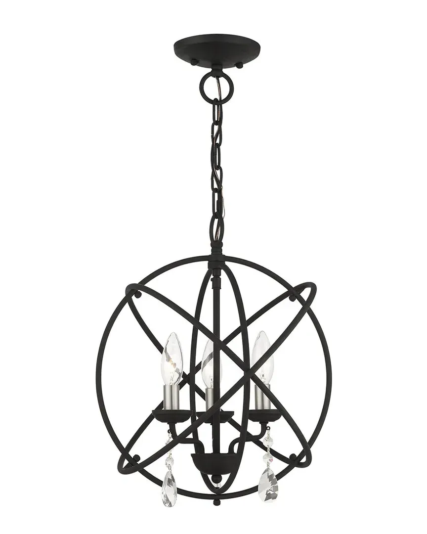 Aria 3-Light Convertible Chandelier Semi Flush - Black