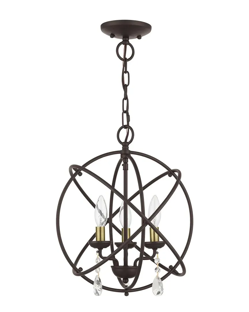 Aria 3-Light Convertible Chandelier Semi Flush - Bronze