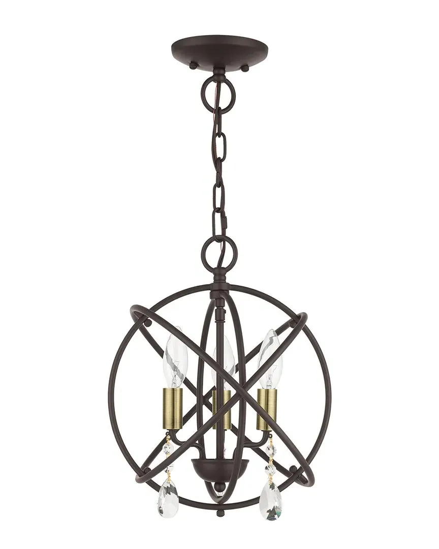 Aria 3-Light Convertible Chandelier Semi Flush - Bronze