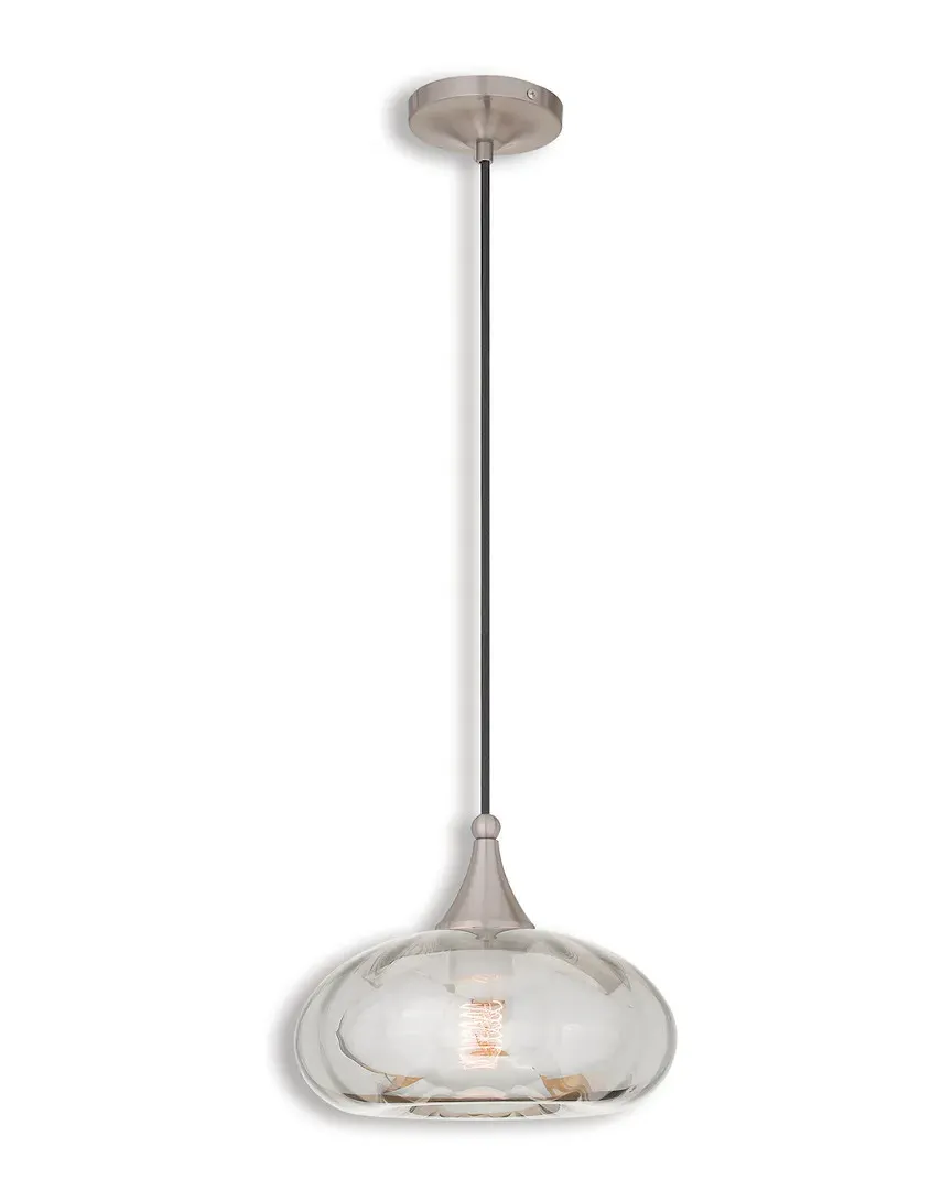 Art Glass 1-Light Mini Pendant - Brushed Nickel, Glass