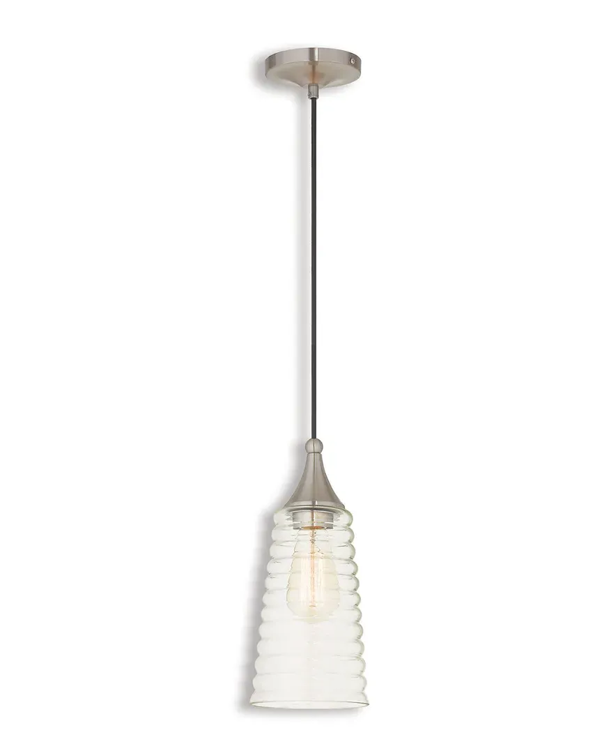 Art Glass 1-Light Mini Pendant - Brushed Nickel, Glass