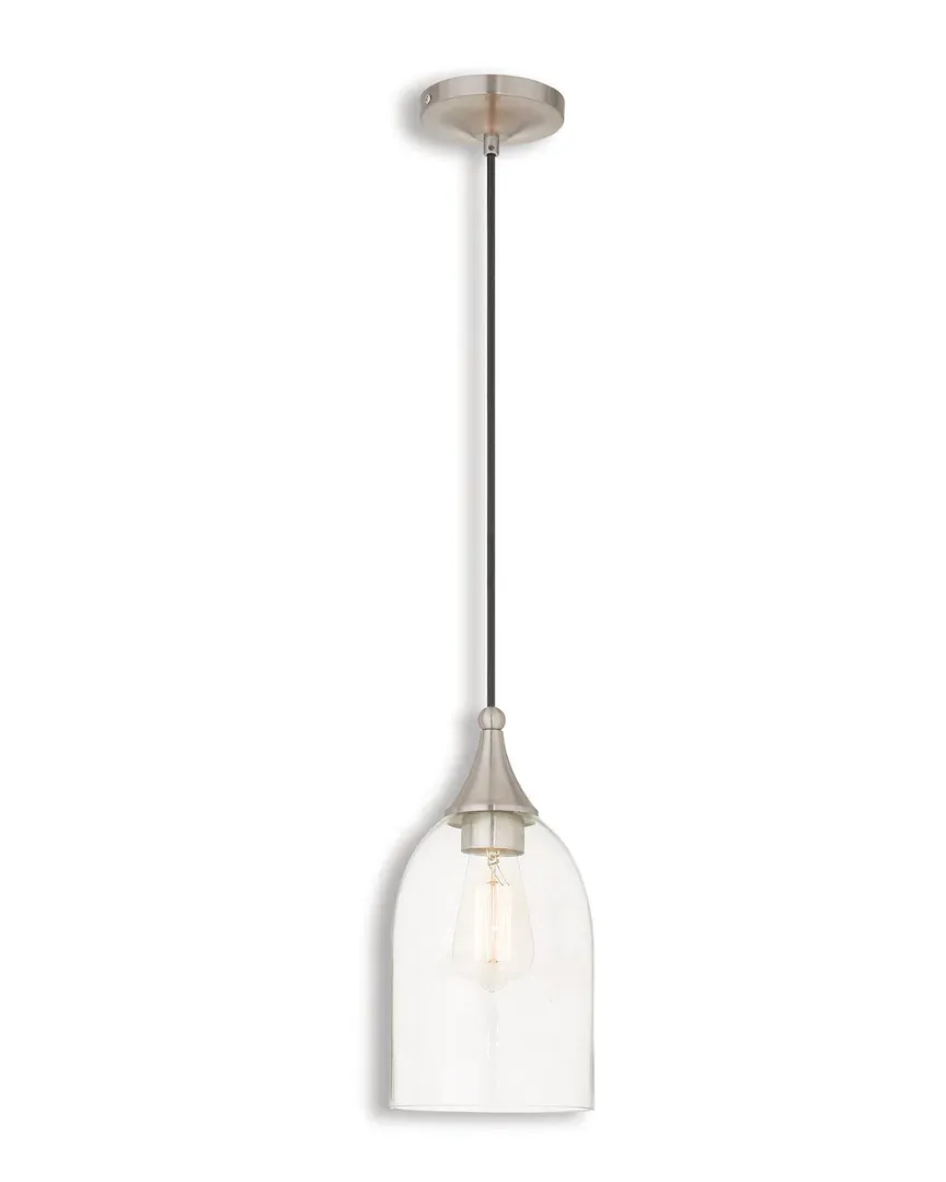 Art Glass 1-Light Mini Pendant - Brushed Nickel, Glass