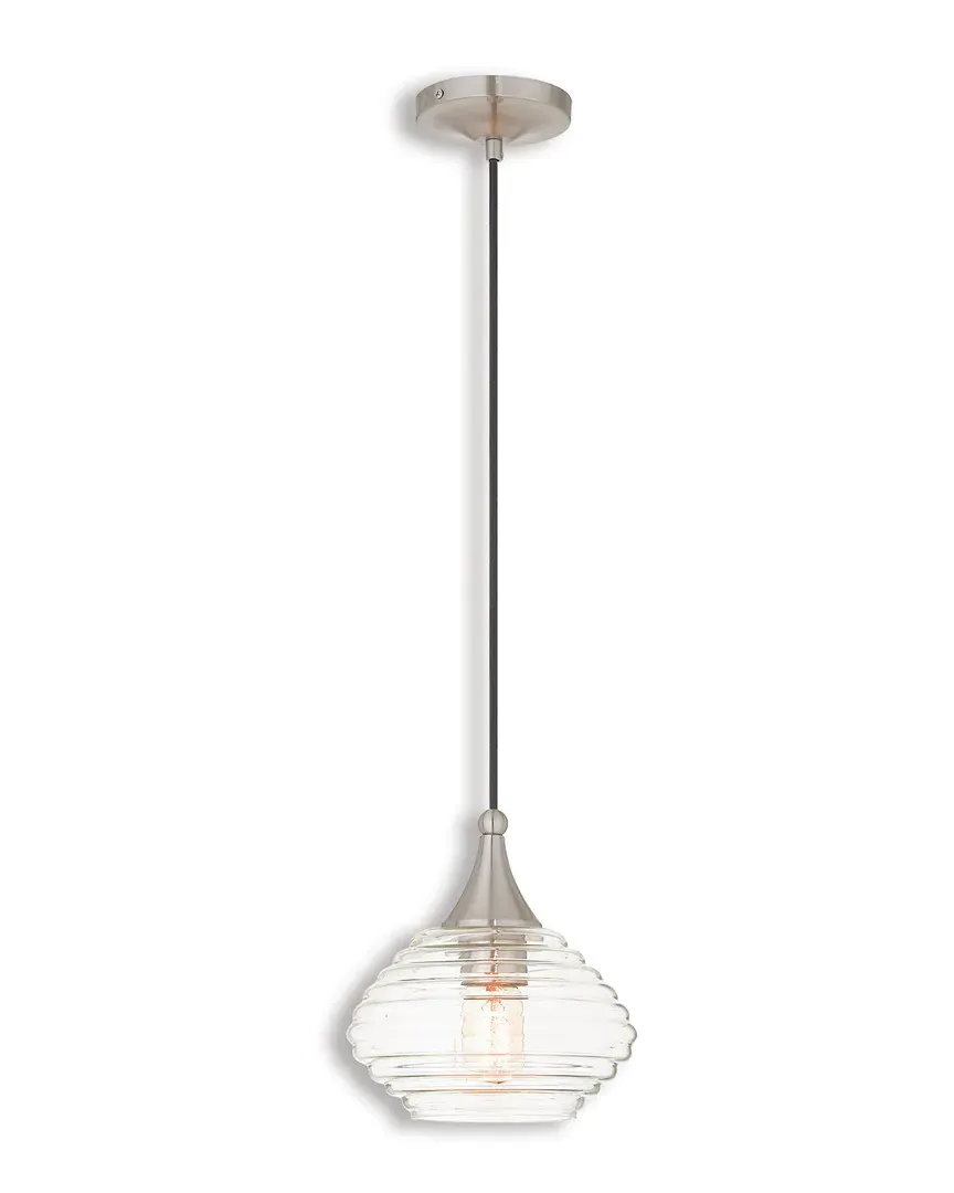 Art Glass 1-Light Mini Pendant - Brushed Nickel, Glass
